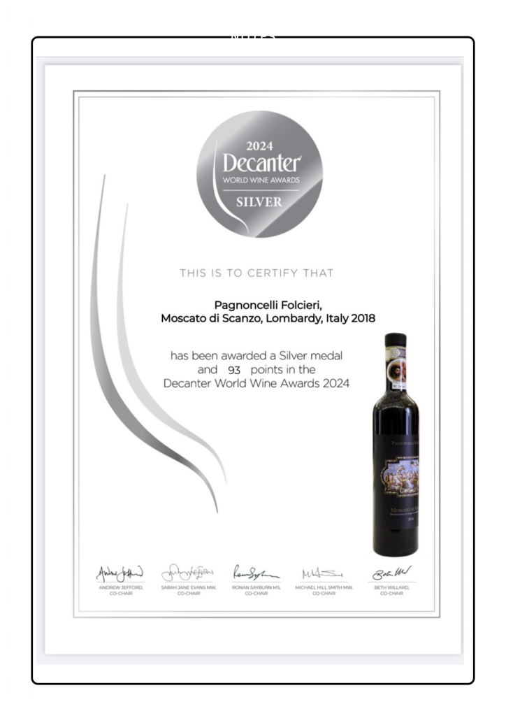 Moscato di Scanzo 2018 Decanter Silver Medal